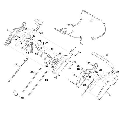 Imagen de A - Parte superior de manillar MB 655.1 RS