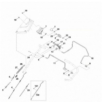 Imagen de A - Parte superior de manillar MB 655.3 RS