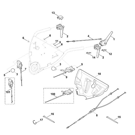 Imagen de A - Parte superior de manillar MB 750.1 GK