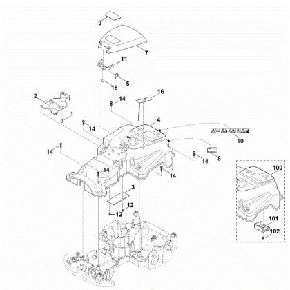 Imagen de B - Parte superior de carcasa MI 422.0