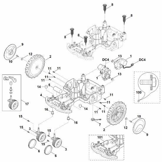 Imagen de C - Parte inferior carcasa, chasis MI 422.0 P