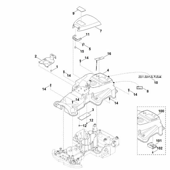 Imagen de B - Parte superior de carcasa MI 422.1