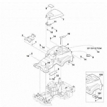 Imagen de B - Parte superior de carcasa MI 422.1 P