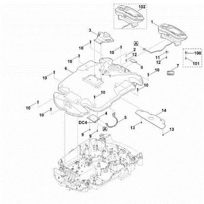 Imagen de B - Parte superior de carcasa MI 632.0 C
