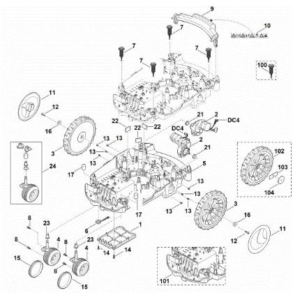 Imagen de C - Parte inferior carcasa, chasis MI 632.0 PC