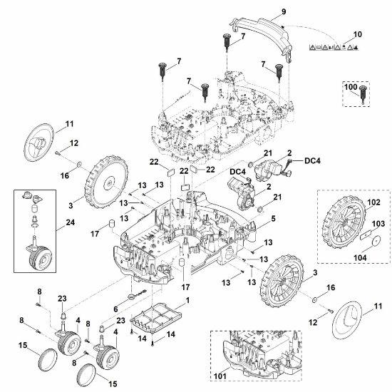 Imagen de C - Parte inferior carcasa, chasis MI 632.0 PC