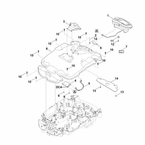 Imagen de B - Parte superior de carcasa MI 632.1 C