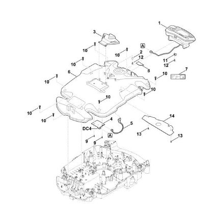 Imagen de B - Parte superior de carcasa MI 632.1 PC