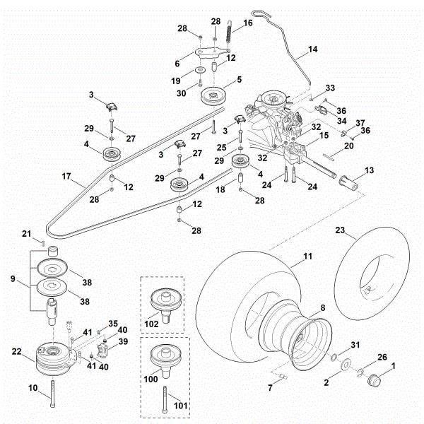 Imagen de I - Caja de cambios, rueda trasera, embrague de cuchilla MT 6112.1 C