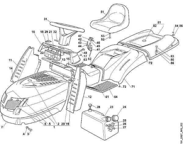 MT MT 780 B - Carrocerí­a, asiento de la marca Viking