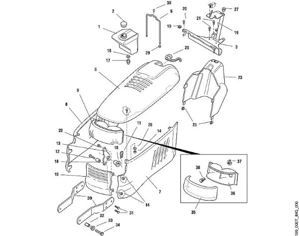 MT MT 820 F - Capó del motor de la marca Viking
