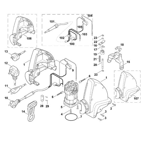 Imagen de A - Carcasa, Motor eláctrico HE 600