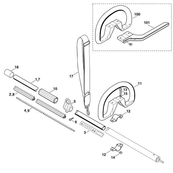 Imagen de B - Tubo protector, empuáadura giratoria HEL 700