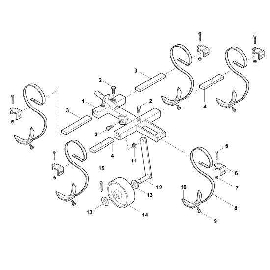 Imagen de A - Cultivador de dientes flexibles AZK 600