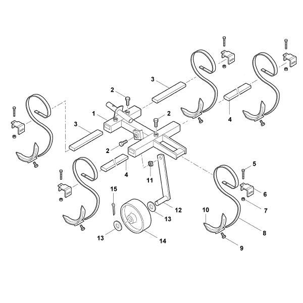 Imagen de A - Cultivador de dientes flexibles AZK 600