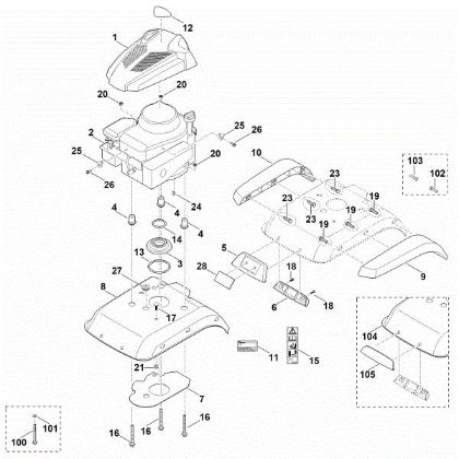 Imagen de C - Cubierta del motor HB 445.0 R