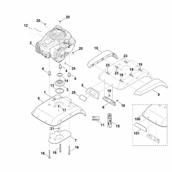 Imagen de C - Cubierta del motor HB 445.1
