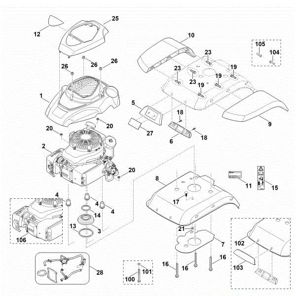 Imagen de C - Cubierta del motor HB 560.0