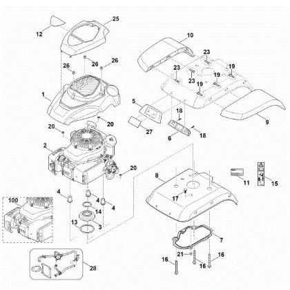 Imagen de C - Cubierta del motor HB 560.1
