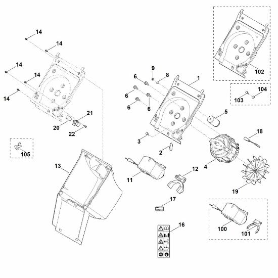 Imagen de B - Carcasa, Motor eláctrico GE 103.1