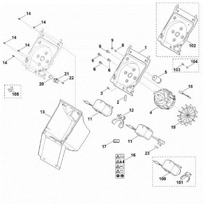 Imagen de B - Carcasa, Motor eláctrico GE 105.1