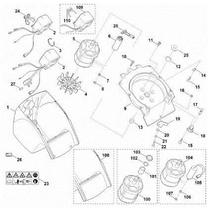 Imagen de B - Carcasa, Motor eláctrico GE 150
