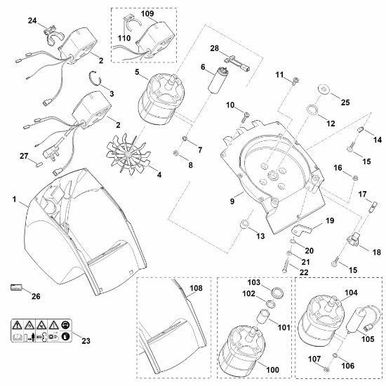 Imagen de B - Carcasa, Motor eláctrico GE 150