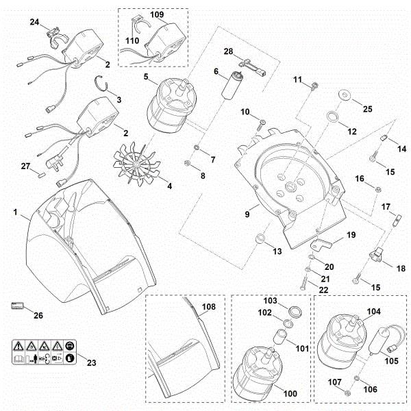 Imagen de B - Carcasa, Motor eláctrico GE 150