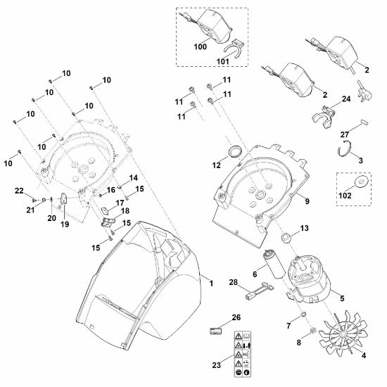 Imagen de B - Carcasa, Motor eláctrico GE 150.1