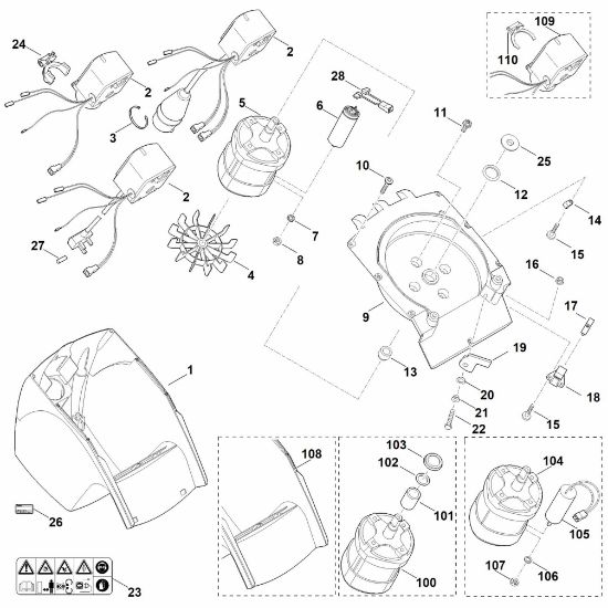 Imagen de B - Carcasa, Motor eláctrico GE 250