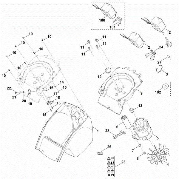 Imagen de B - Carcasa, Motor eláctrico GE 250.1