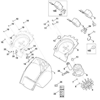 Imagen de B - Carcasa, Motor eláctrico GE 250.1 S