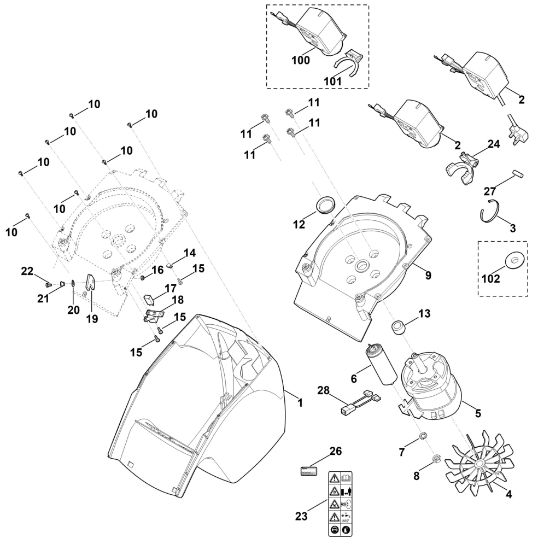 Imagen de B - Carcasa, Motor eláctrico GE 250.1 S