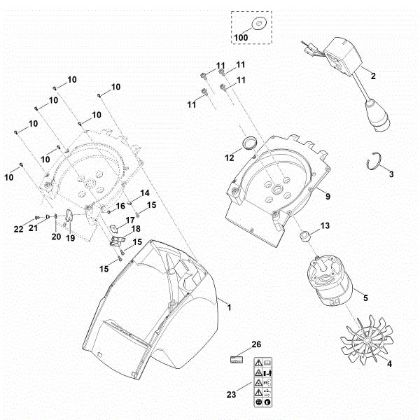 Imagen de B - Carcasa, Motor eláctrico GE 260.1 S