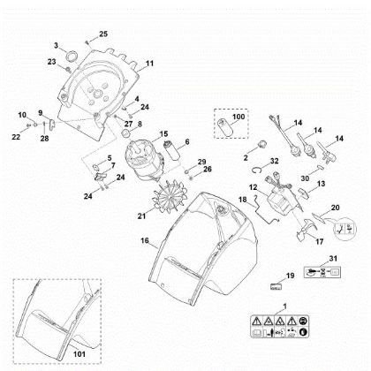 Imagen de C - Carcasa, Motor eláctrico GE 355