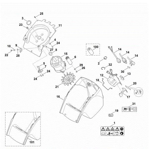 Imagen de C - Carcasa, Motor eláctrico GE 355