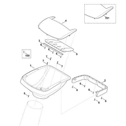 Imagen de A - Parte superior de la tolva GE 375