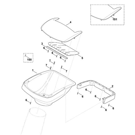 Imagen de A - Parte superior de la tolva GE 375
