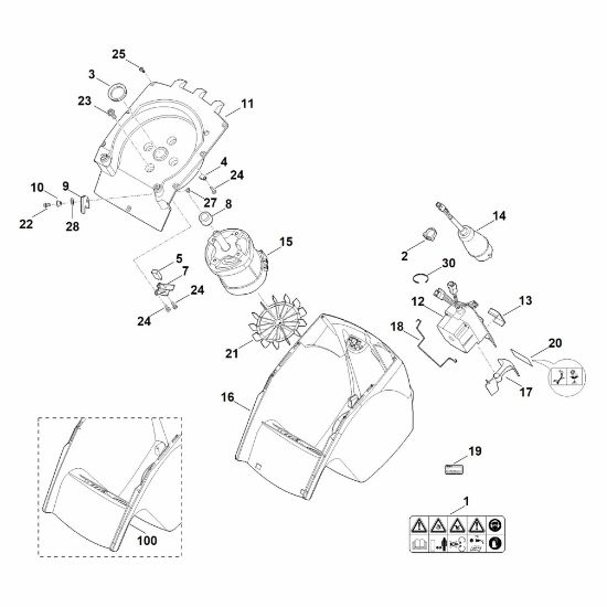 Imagen de C - Carcasa, Motor eláctrico GE 375