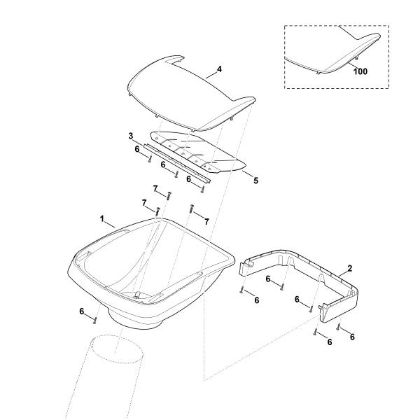 Imagen de A - Parte superior de la tolva GE 375.1