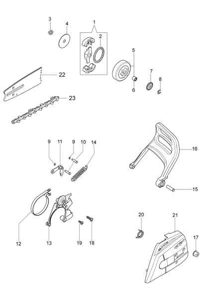 Chain cover and clutch GS 350 (Euro 2) Chainsaw