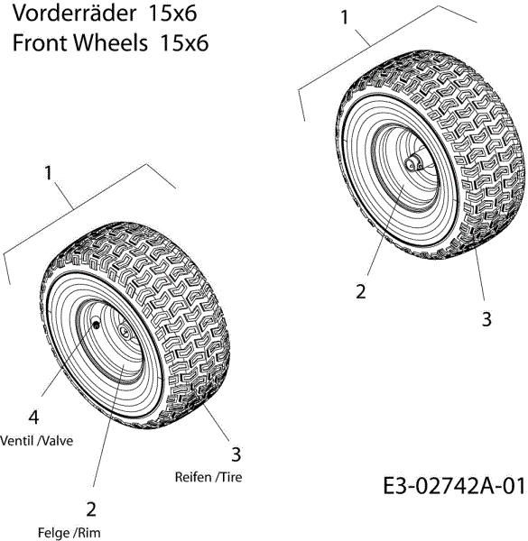 Front wheels POLO 108/17,5 H Garden tractor