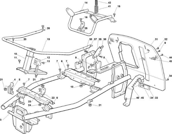 Frame OM 63C/6,5V Cat.2010 Garden tractor