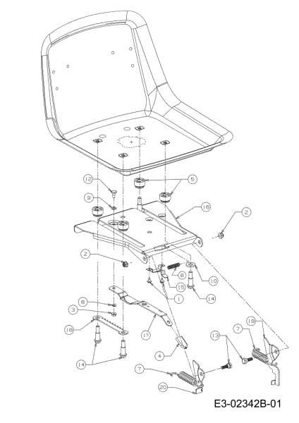 Seat support KROSSER 105/22 H Cat. 2010 Garden tractor