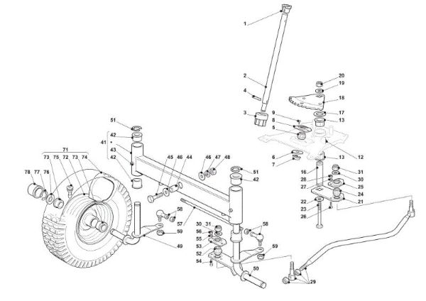 Steering arm OM 93C/13,5H France Cat.2010 Garden tractor