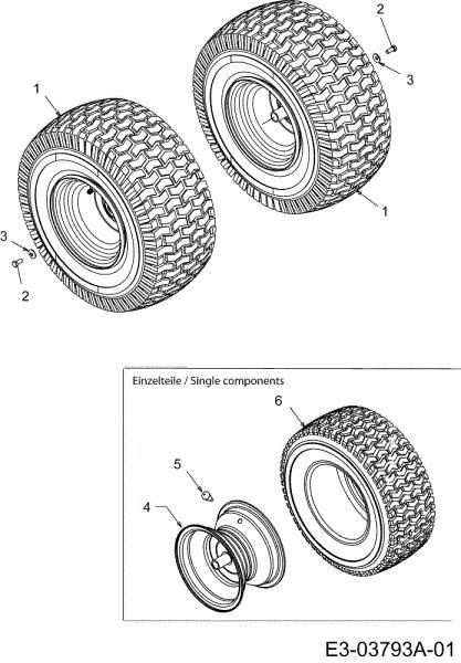 Rear wheels TORNADO 97/13,5 T Cat.2010 Garden tractor