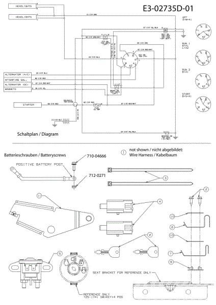 Electric diagram (1/2) TORNADO 108/15,5 T Cat.2010 Garden tractor