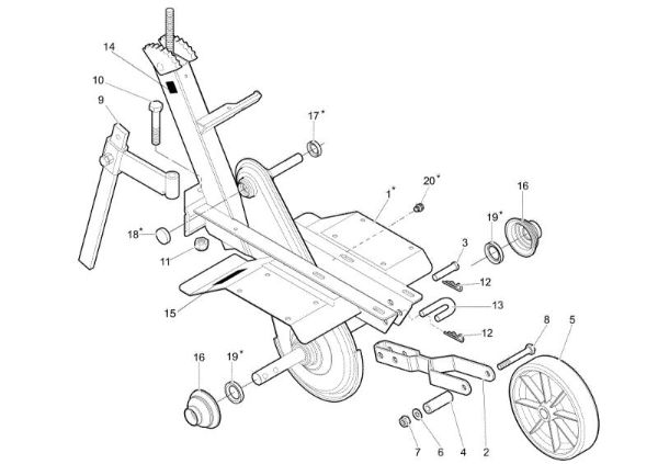 Frame (Handle-bar adjustable) MH 190 (EN709) Rotary tiller