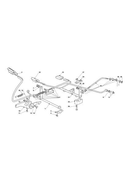 Brake and gearbox controls OM 101C/16K H Cat.2011 Garden tractor