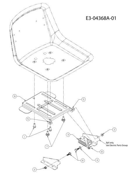 Seat support TORNADO 95/11,5 T Cat.2011 Garden tractor